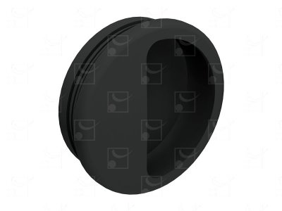 Round recessed handles black colour