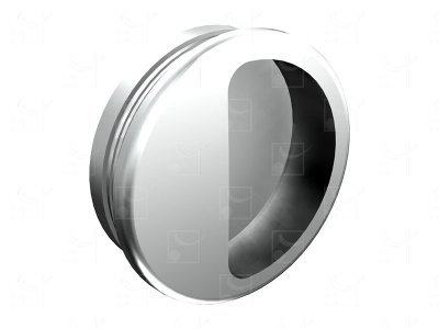 Round recessed handles silver colour