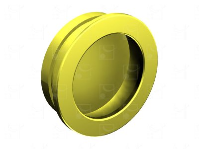 Round recessed handles gold-plated metal