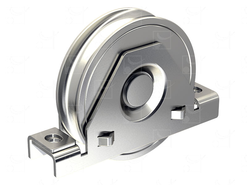 Sliding gates – Steel wheels – Steel internal mounting bracket – Round groove wheels