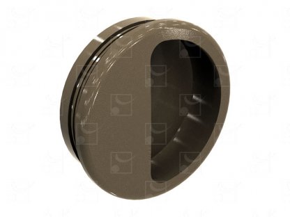 Round recessed handles brown colour