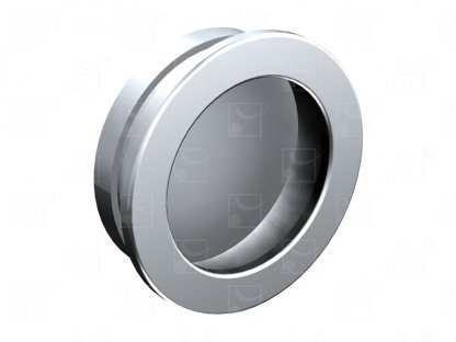 Round recessed handles chrome-plated metal
