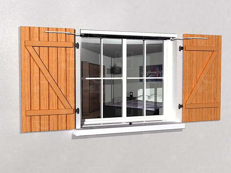 System for motorizing swinging shutters WIBAT LINTEAU