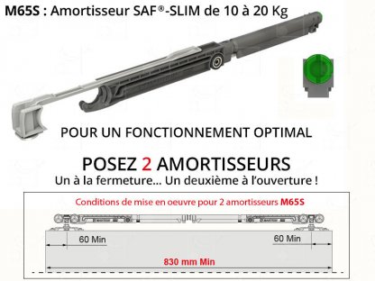 Softcloser for gentle closing of doors 10-20 kg