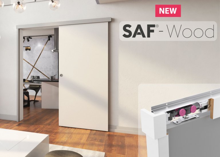 NEW: Our SAF sliding system with wooden pelmet: SAF-WOOD